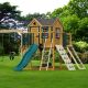 Expedition Wood Playset with Poly Slats, Rock Wall and Cargo Net - Custom Order