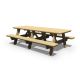 Patiova Wood 3' x 8' Picnic Table With Attached Seats - Custom Order