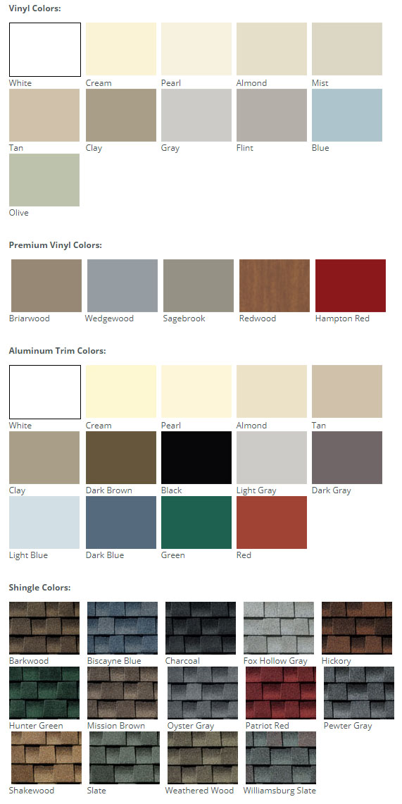 Vinyl Shed Color Choices