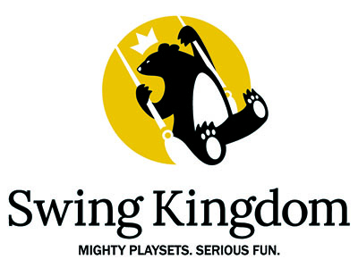 Swing Kingdom logo - Mighty Playsets. Serious Fun.